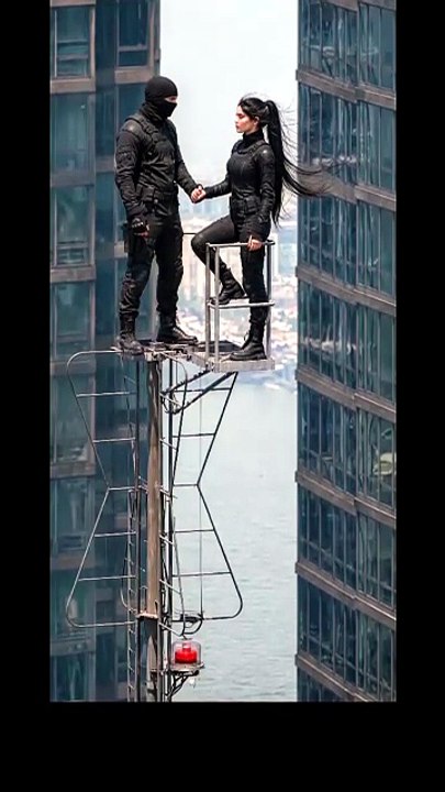Some heights are worth the risk—especially when love is waiting at the top. 🖤💍