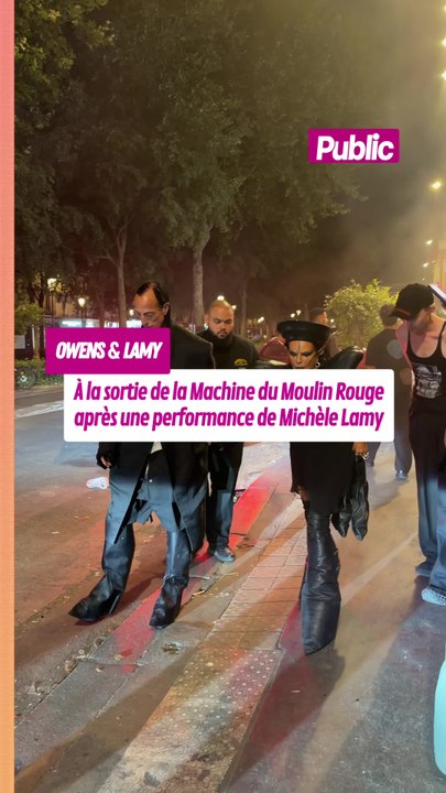 Rick Owens à la sortie de la Machine du Moulin Rouge après une performance de Michèle Lamy sur scène