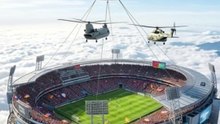 The World's First Flying Football Stadium! 🎈⚽ Players Jump from Helicopters to Start the Match!