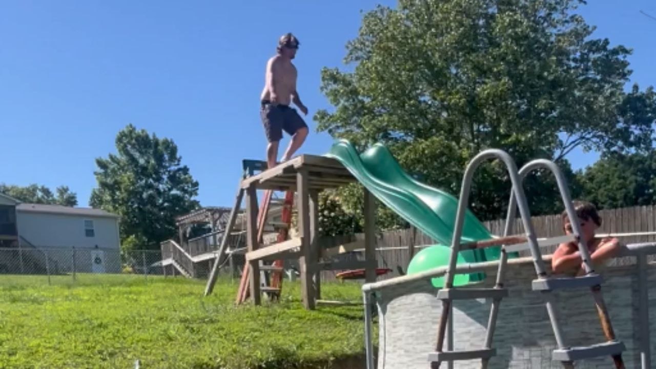 Dad assures wife of slide safety only to prove her right in the end
