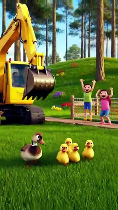 🦆🚜 Excavator Makes a Duck Pond! | Nature & Community Helpers Story for Kids