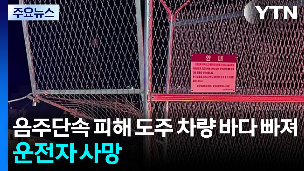 음주단속 피해 도주 차량 바다 빠져...고속도로 2차 사고 2명 사망 / YTN