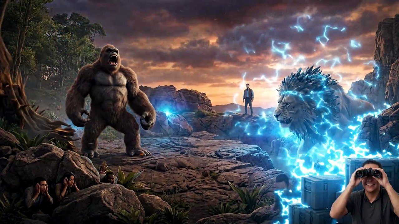 King Kong vs Giant Lion | 4k new Movie