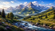 Relaxing Piano Music with Peaceful Mountain River Sounds for Deep Sleep, Meditation & Stress Relief
