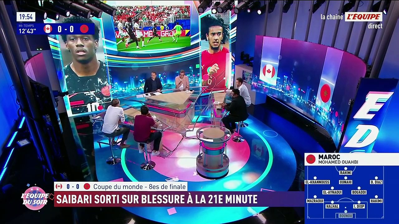 Le Maroc en difficulté face au Canada à la pause, Saibari sorti blessé - Coupe du monde 2026