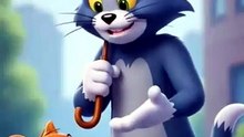 🐱🐭 Cute Cat & Mouse Dance in Rain ☔ | Funny Cartoon | short video | Animal funny video | Tom and cherry short video