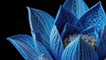 5 Min Blue Lotus Paper Quilling | 4K UHD AMOLED Black Screen Relaxing Wallpaper