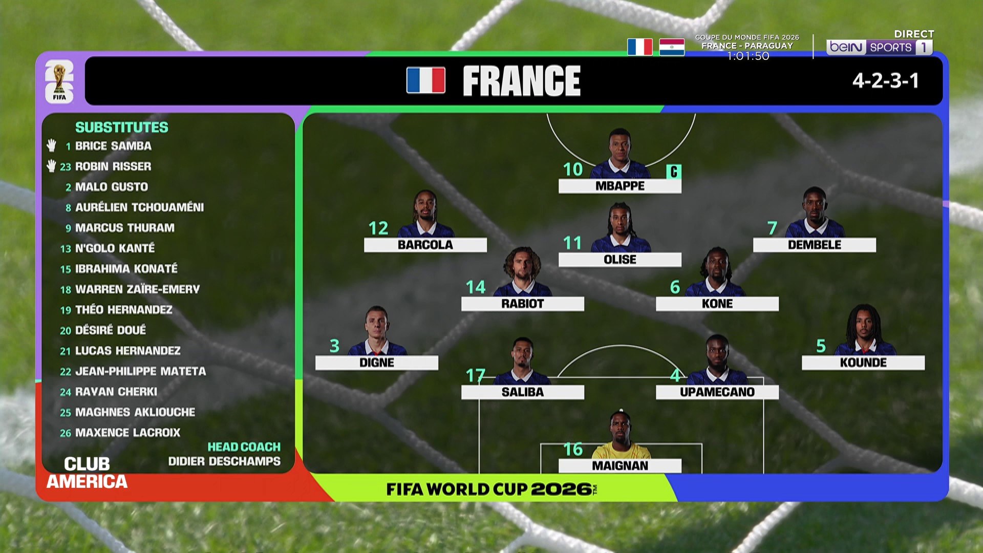 Coupe du Monde 2026 : pas de Tchouaméni ni de Doué... Les compos de France-Paraguay