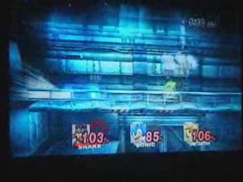 Super Smash Bros Brawl : Snake vs Sonic vs Link Cartoon