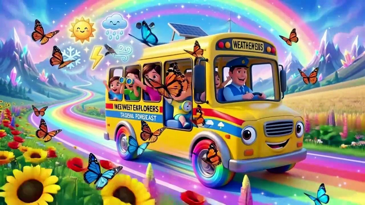 Wheels on the Weather Bus 🌦️ | Learn Weather for Kids | Nursery Rhymes & Kids Songs | 3D Animation