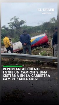 Un camión y una cisterna chocaron en la carretera Camiri–Santa Cruz. Hasta el momento se desconocen las causas del hecho y el estado de salud de los conductores.