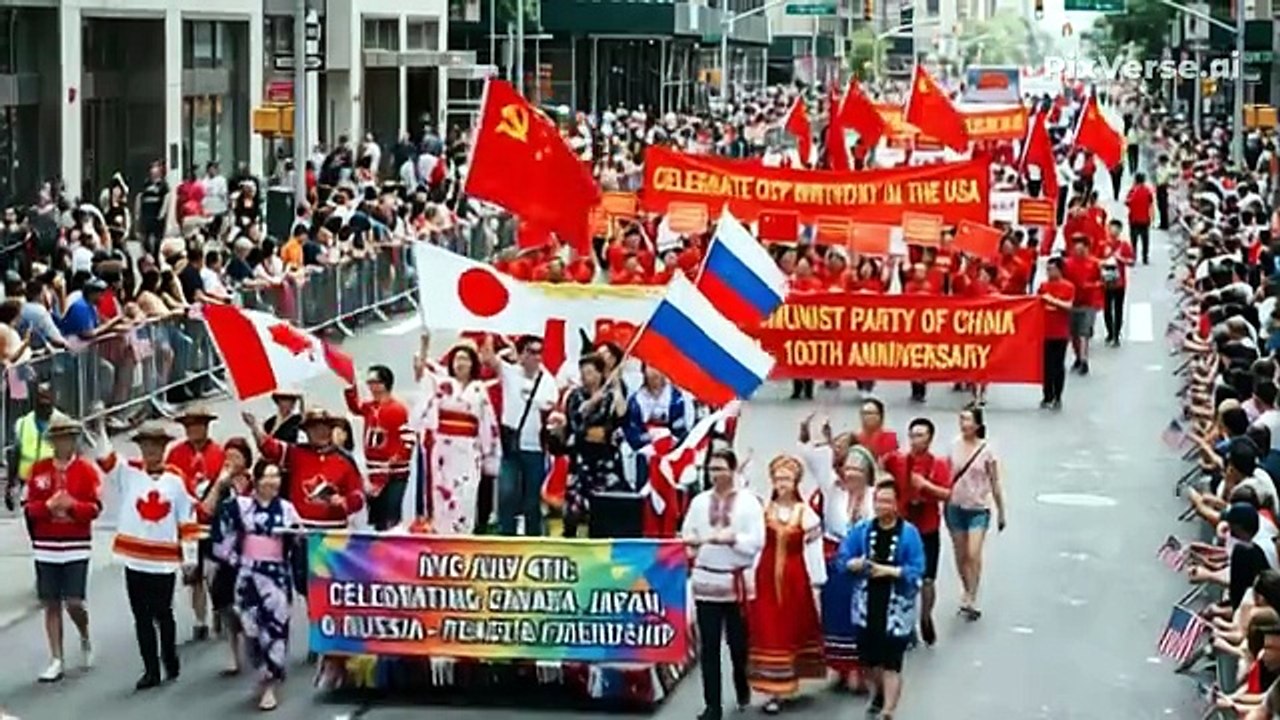 People in NYC Celebrate Canada Japan and Russia in July 4th Yes And Everyone else Celebrate the Communist Party CCP Brithday in the USA