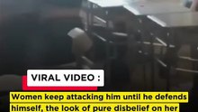 A heated confrontation has gone viral after a video allegedly showed a woman repeatedly attacking a man before he finally defended himself.