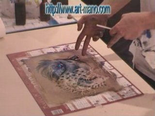 Artiste peintre de l'imaginaire démonstration public