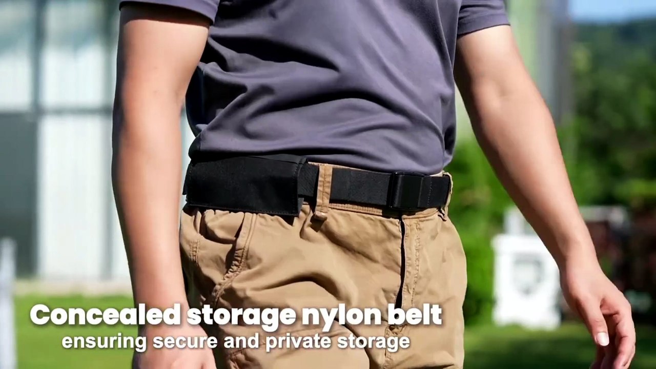 ARKY A30-Nylon Hidden Belt with Dual Side Secret Pockets by Janhoo