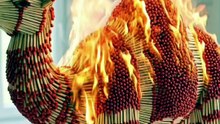 Matchstick sculptures burning compilation