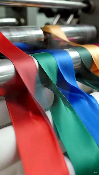 Silk Ribbons Glide Through Rollers | Satisfying Textile ASMR 🎀✨
