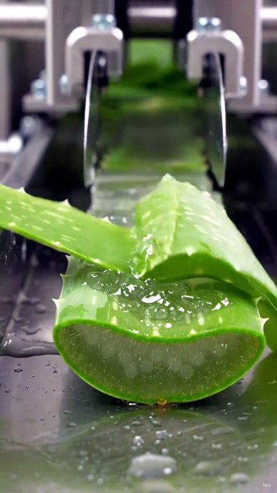 Aloe Vera Leaves Automated Peeling | Satisfying Factory ASMR 🌿🏭