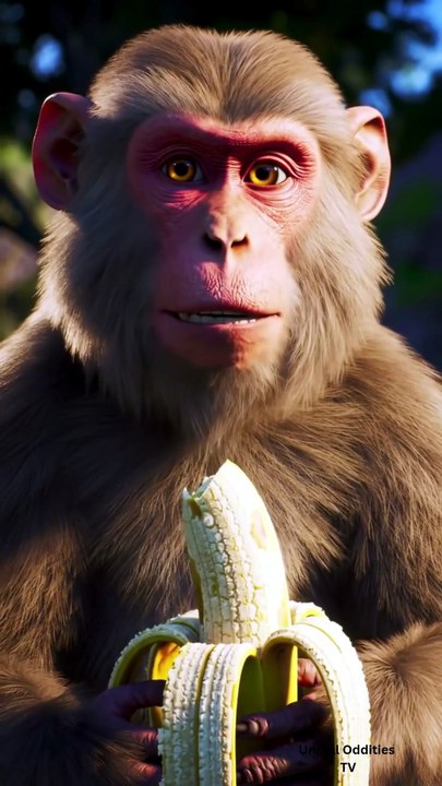 Funny Monkeys Eating Bananas & Apples – Cutest Happy Monkey Reactions! 🐵🍎