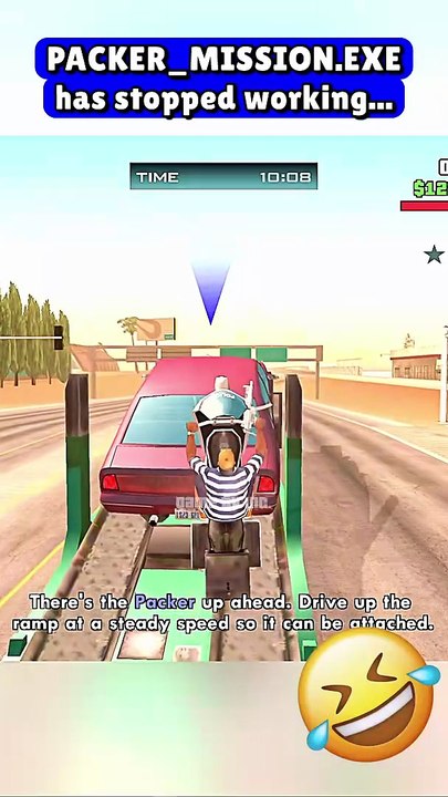 GTA San Andreas Funny Moment – PACKER_MISSION.EXE has stopped working...😂💀🔥🤣⚡️(Part 454) - #gtag #cj #funny #gtaindia #gtarp