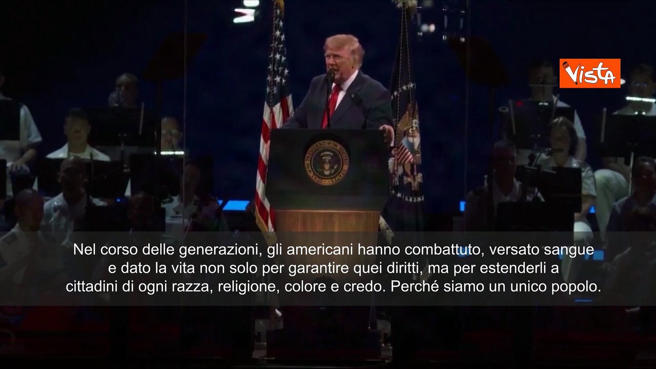 250esimo Usa, Trump: Noi creati a immagine di Dio, un comunista non lo direbbe mai