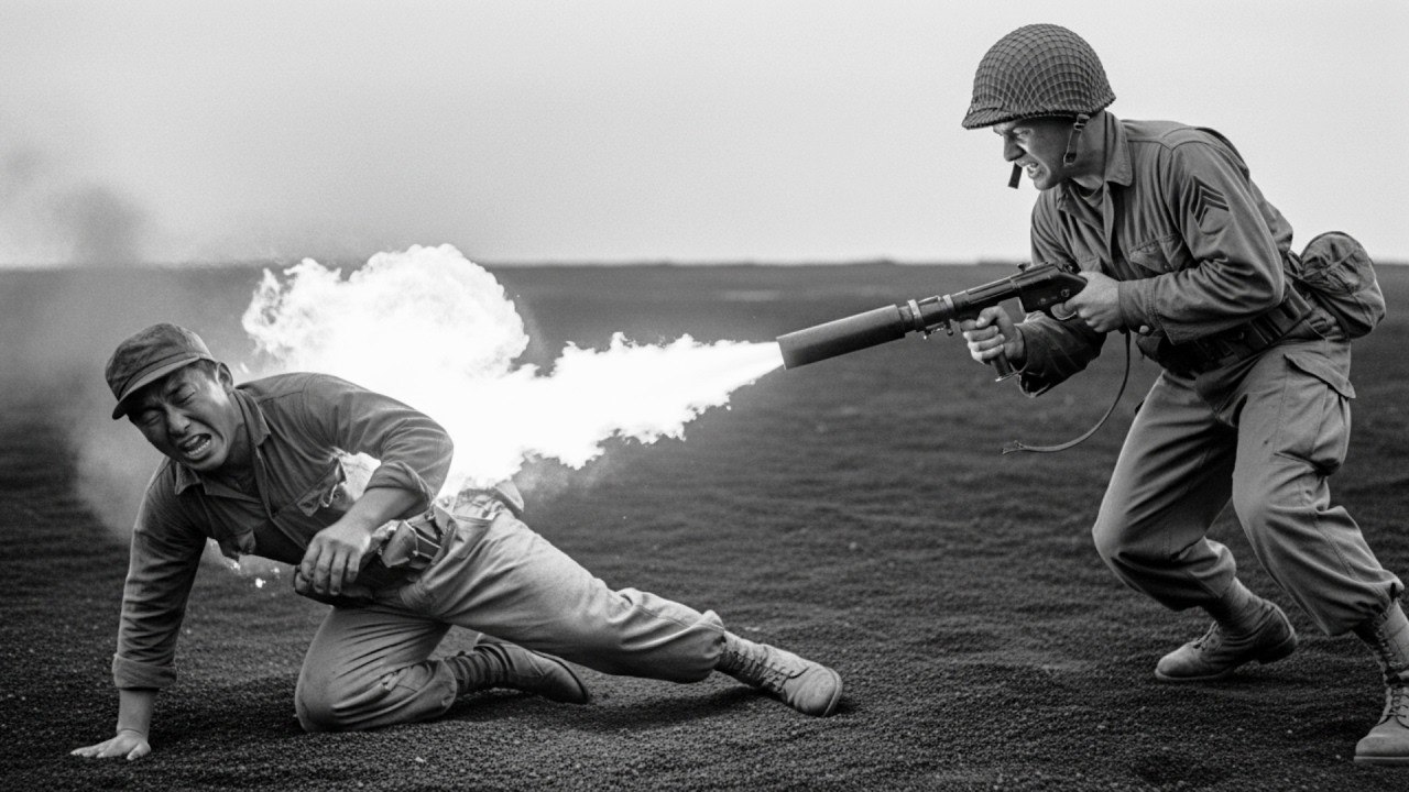 When 3 Japanese Charged This American With Bayonets — He Burned Them All in 7 Seconds