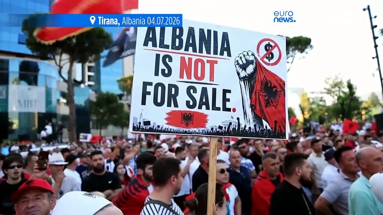 Thousands swarm the streets of Tirana in major 'Pink Flamingo' anti-government protests
