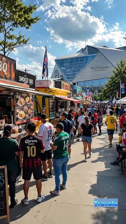 STREET FOOD AROUND Mercedes-Benz Stadium during Fifa world cup