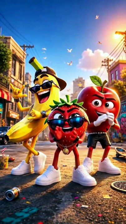 "Caiu? Levanta Estiloso! 🍓🍎 A Batalha Motivacional das Frutas Mais Loucas