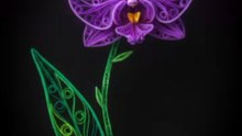 Quilling 4K UHD Purple Orchid Moving Wallpaper | Black AMOLED 5 Min Relaxing Video