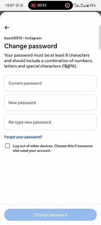instagram ka password kaise change kare