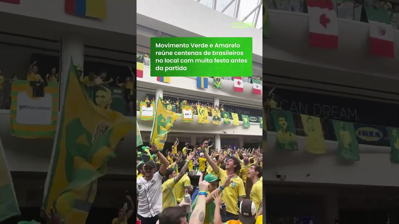 Torcida brasileira nos EUA transforma shopping em 'Maracanã' em esquenta para jogo contra a Noruega