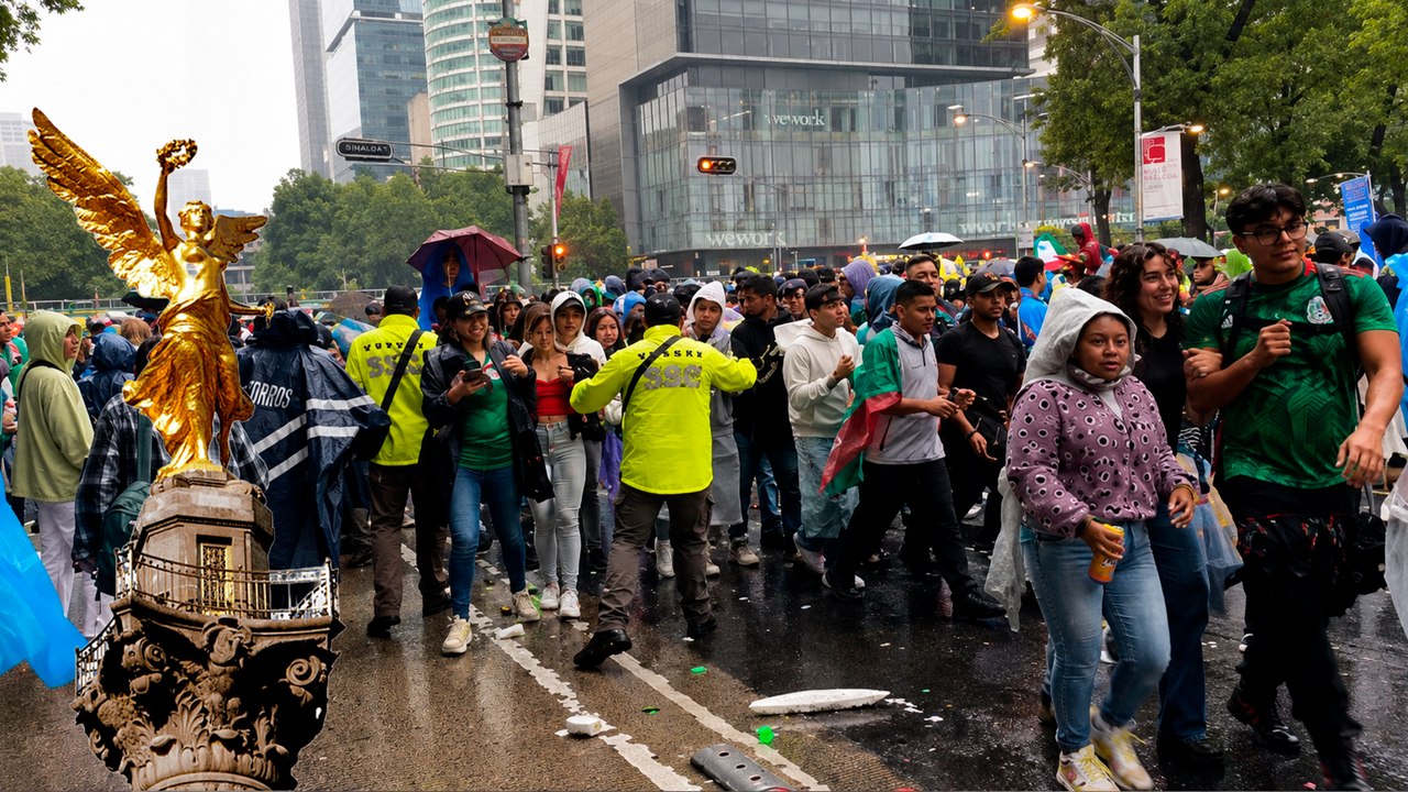 Portazo en el Ángel de la Independencia; afición evade los filtros de seguridad
