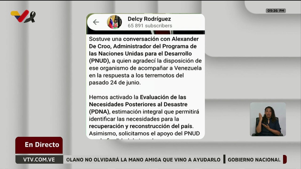 Presidenta (E) solicita el apoyo del PNUD para impulsar programas de viviendas y educación