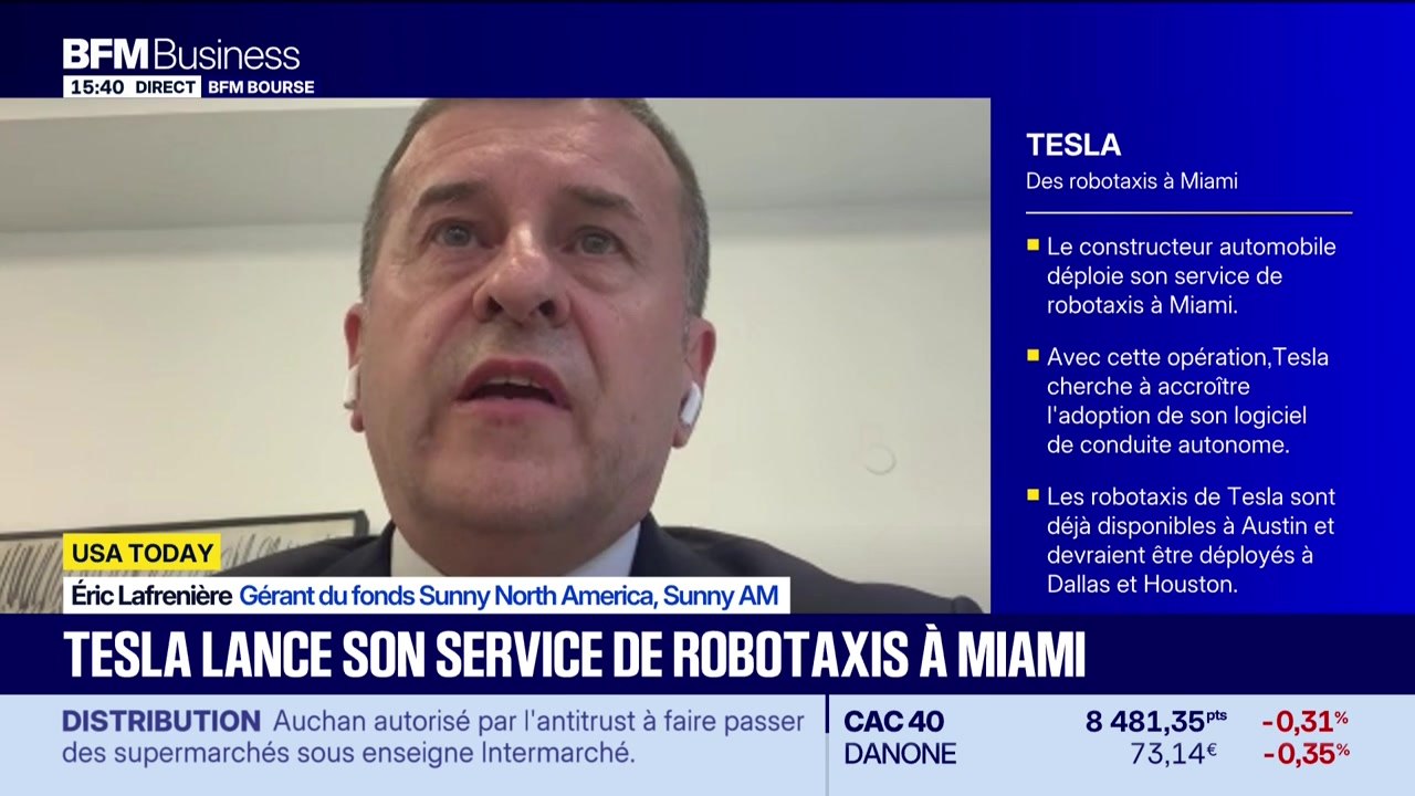 USA Today : Tesla lance ses robots-taxis à Miami, par Éric Lafrenière - 06/07