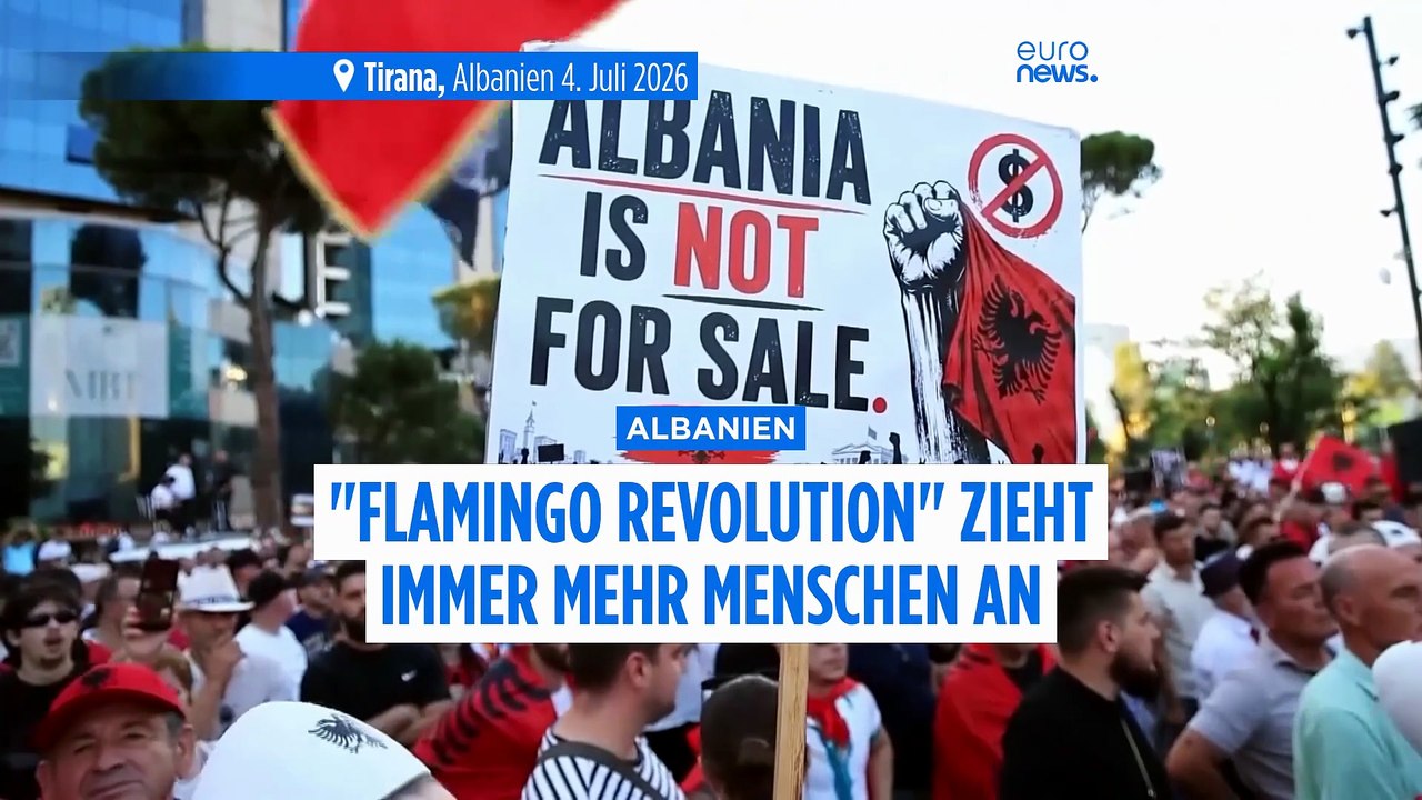 Geburtstagstorte aus Beton: "Flamingo Revolution" in Albanien zieht immer mehr Menschen an