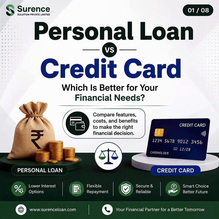 Personal Loan vs Credit Card | Which Is Better for Your Financial Needs? | Surence Loan