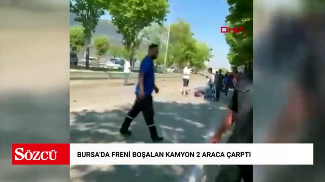 Bursa’da freni boşalan kamyon 2 araca çarptı; 3 yaralı