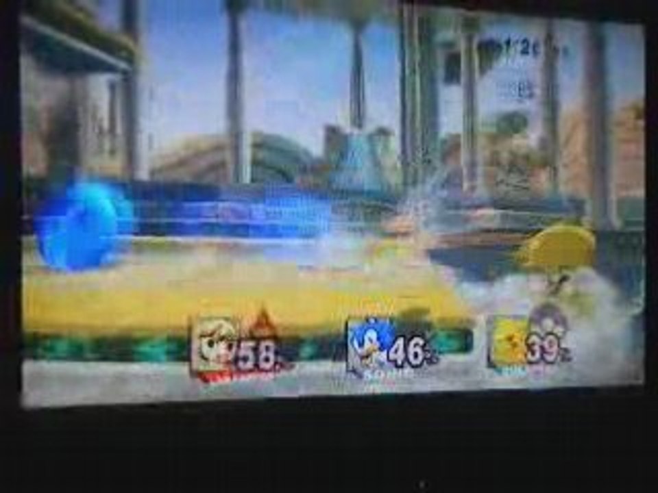 Super Smash Bros Brawl : Link Cartoon vs Sonic vs Pikachu