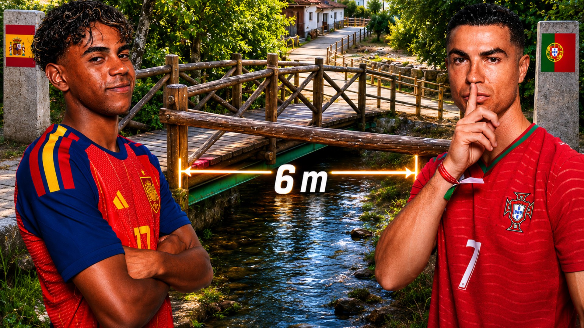 Seis metros y una aldea en la frontera dividida por el Portugal-España