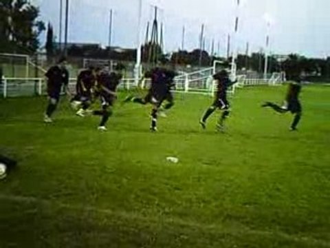 echauffement avant match contre arsenal