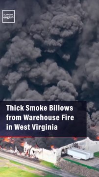 Thick Smoke Billows from Warehouse Fire in West Virginia