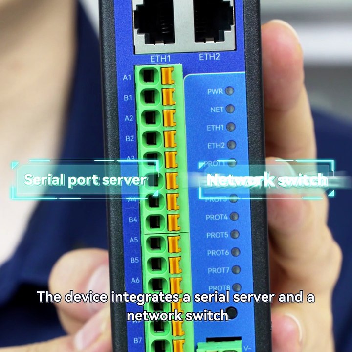 NA281 Isolated 8-Port RS485 Serial Server Rail...