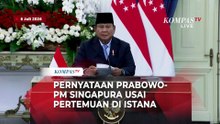 [FULL Terjemahan] Pernyataan Prabowo dan PM Singapura Lawrence Wong usai Pertemuan di Istana