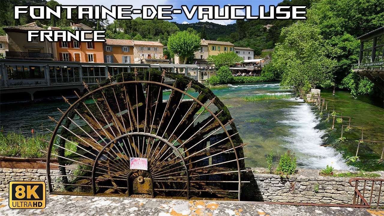 Fontaine-de-Vaucluse - A French Village With A Crystal Clear Sorgue River 8K