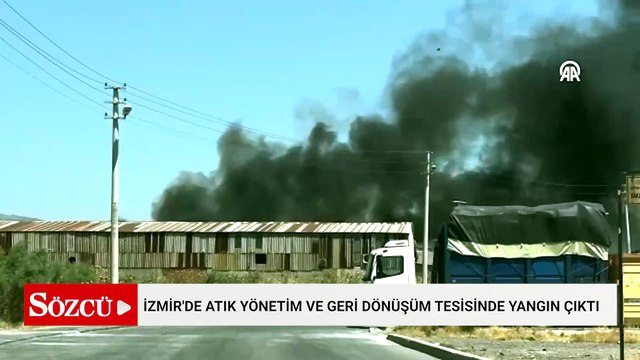 İzmir'de atık yönetim ve geri dönüşüm tesisinde yangın çıktı