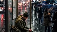 THE RAINY BUS STOP