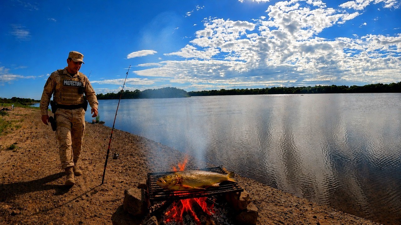 ¡PREFECTURA NOS ECHÓ! • Pesca y cocina de Dorado a la orilla del rio Uruguay • Campichuelo