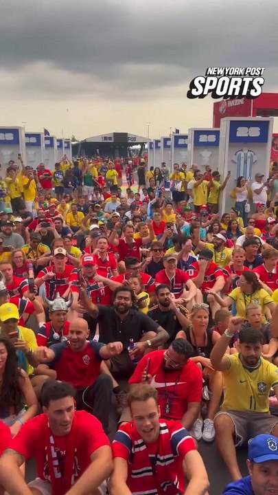 Norwegian fans perform 'Viking Row' after win over Brazil