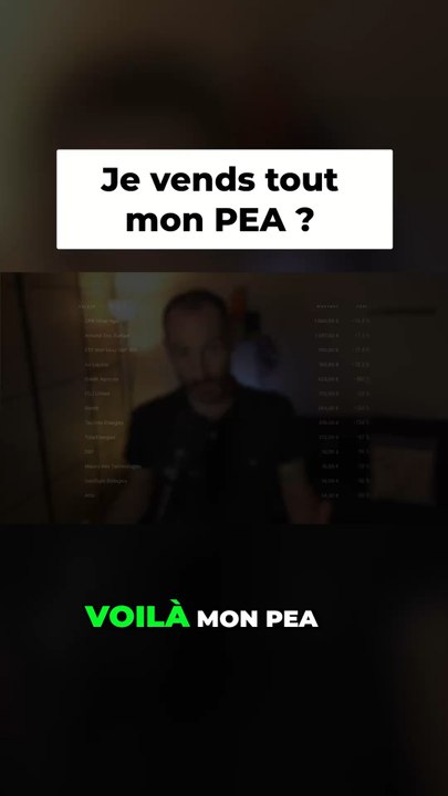 🚨 Je vends TOUT mon PEA ?